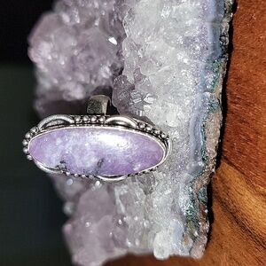 Charoite Ring Size 8 Silver Plated New